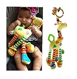 Lalang Baby Plüschtiere, Kleinkindspielzeug,Beschwichtigen Schlaf Spielzeug,Kinderwagen, der Spielzeugauto-Drehmaschine hängenden Baby Rasseln,Farbige Klein Hirsch