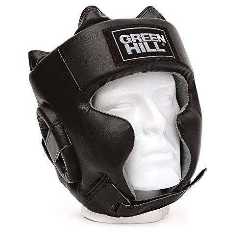 GREEN HILL Casco da Boxe Sparring Pugilato, Caschetto Unisex - Adulto, Nero, M