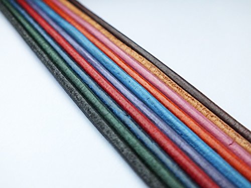 WASO-Hobby - Lederriemchen - 10 Stück/100 cm - Ø 2 mm - Bunt