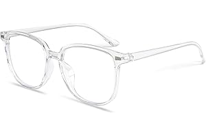 Vidacharmy Gafas Transparentes Anti Luz Azul, Gafas Filtro Luz Azul Unisex, Gafas para Ordenador Anti luz Azul, Lentes Antireflejo, Reducen Fatiga Visual, Gafas Ultraligeras