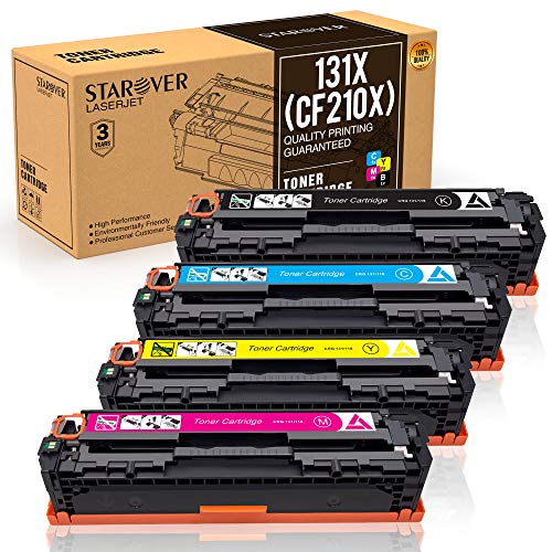 STAROVER 4x 131X 131A CF210X CF210A Cartuchos De Tóner Compatible Para HP LaserJet M251nw M276nw 128A CE320A CP1525n CP1525nw CM1415fn CM1415fnw,125A CB540A CP1215 CP1515n CP1518ni CM1312 CM1312nfi