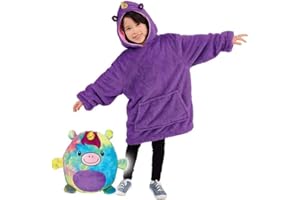 FRILLA Hoodie Decke mit Ärmeln Kinder - Kuschelpullover Kinder zum Anziehen mit Kapuze, Ärmeln und 2 Taschen | PILLOWPET