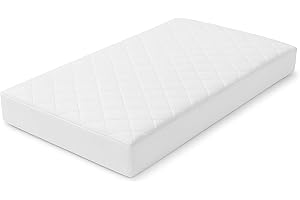 DREAMLAYER Baby Cot Bed Mattress 120x60x10cm – Eco Fibre, Breathable & Hypoallergenic – Reversible Design with Removable Washable Cover – UK Made Baby Mattress