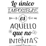 DISEÑO: Pegatinas pared decorativas de frases bonitas realizado en vinilo de corte. Solo quedan las letras, no hay fondo solo la frases vinilo. Con estas frases pared decorativa conseguirá un vinilo pared ideal para crear un ambiente nuevo y juevenil en el salón o habitación. Son adhesivos reutilizables y lo podrás utilizar como vinilos decorativos pared dormitorio o para decoración pared de salón