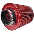 AutoTrends 3" 75mm Car SUV High Flow Short RAM/Cold Air Intake Vent Cone Filter Cleaner Interior Care Auto Part performance (Red)
