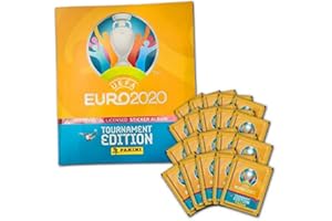 Panini UEFA Euro 2020™ Tournament Edition, 50 sacchetti per adesivi, album da collezione, collezione di adesivi UEFA