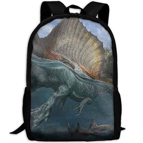 Preisvergleich Produktbild HOJJP Schultasche Spinosaurus Dinosaur Swimming Water Resistant Travel Hiking Backpack Daypack Camping Outdoor Backpack