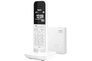 Gigaset CL390A - Schnurloses Design DECT-Telefon mit Anrufbeantworter und Freisprechfunktion - Akustik-Profilen - großem Grafik Display und großer Anzeige im Wahlmodus & Telefonmenü, lucent white