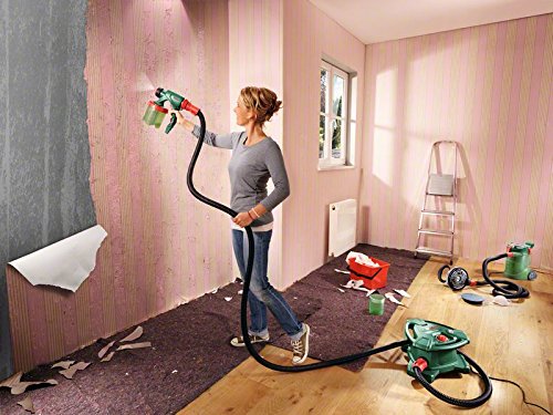 Bosch DIY Farbsprühsystem PFS 5000 E, 2 x Farbbehälter 1000 ml, Düse für Wandfarbe (weiß)/ Lasuren (grau)/ Lacke (schwarz), Farbfilter, Reinigungsbürste, Karton (1200 W, 500 ml/min, 3 m²/min) - 7