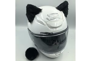 SYSUII Motorradhelm Dekoration,2 Stück Motorrad Helm-Ohren + Schwanz Dekorations Süßer Plüsch Katzenohrform Dekoration Aufkleber Persönlichkeit Plüsch Katzenohr Helm-Ohren für Rolle Motorradhelm