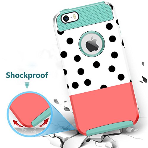 Funda iPhone SE  Funda iPhone 5S  Funda iPhone 5  BENTOBEN iPhone Case Ultra Delgada C  scara Cover Case Dura Flexible TPU   PC Doble Capa Antigolpes Forma Punto Protecci  n 360 Grados para Apple iPhone SE 5 5S 5  Azul y Naranja