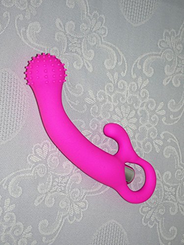 Preisvergleich Produktbild Premium biegsamer G-Spot-Silikonvibrator mit Noppen~19 cm~pink~Rabbit~kraftvolle Vibration~Klitoris+G-Punkt Massage~Vibrator~Dildo~SEX TOY~Cudi Sextoys Paradies