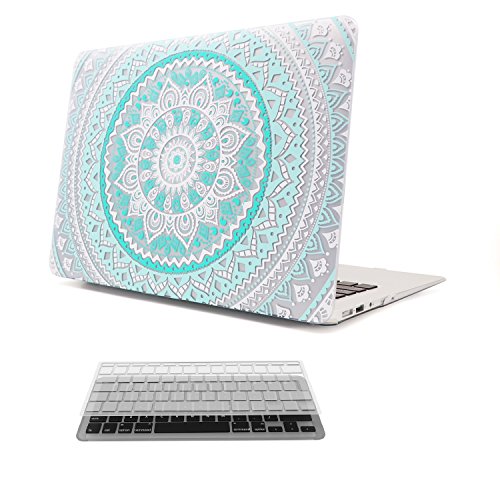 Case MacBook Air 11 Hülle Blau und weiß ,iCasso Medallion Design Ultra Slim Dünn Kratzfeste matt rutschfest Hartschale Kunststoff Schutzhülle Snap case für MacBook Air 11 Zoll (Modell: A1370 / A1465)