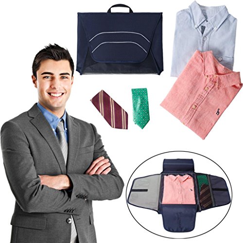 Preisvergleich Produktbild Jaminy Herren Kleider Aufbewahrungstasche, Reise Portable Shirt Aufbewahrungskoffer Haushalt Organizer Tasche Kleiderschrank Wasserdicht Super Reißfest Robust (Blau)