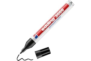 Edding Lamineringsmaskin, Svart, En Storlek | Rund spets 1,5–3 mm – snabbtorkande permanent markör – vattentät, torkbeständig – för kartong, plast, trä, metall