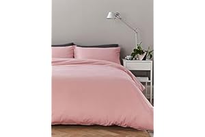BELDORA Anti-Allergy Anti-Bacterial Brushed Soft Touch Microfibre Duvet Cover & Pillowcase/s Bedding Bed Linen Set (Pink, Double)