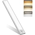 SYSTENE Muvit Wireless Cabinet Light,12 Inch 56 Led Motion Sensor Under Cabinet Lighting Rechargeable Closet Light with Stepless Dimming,3 Light Modes,Aluminum Alloy Casing,Button Control-Silver