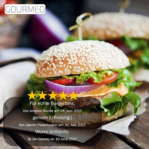 GOURMEO 500 Antihaftpapier Zuschnitte für Hamburger-Presse, rund, Durchmesser 11 cm | 2 Jahre Zufriedenheitsgarantie | Antihaft-Papier, Wachsscheiben, Wachspapier, Backpapier für Burgerpresse, Trennpapier für Hamburgerscheiben bzw. Frikadellen - 5