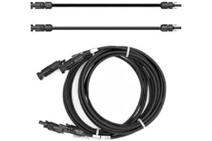 Solartronics Rallonge 4mm ² H1Z2Z2-K Câble Solaire Balkonkraftwerk Câble de Connexion Noir avec Prise sur Les Deux Côtés pour Module Solaire PV Gak. Made in Germany (2 X 10m)