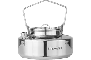 Fire-Maple Bouilloire de Camping Portable 1L&1,2L&1,5L en Acier Inoxydable pour Cafetières et Théières Camping en Plein Air Randonnée Ultra-léger (0,6L)