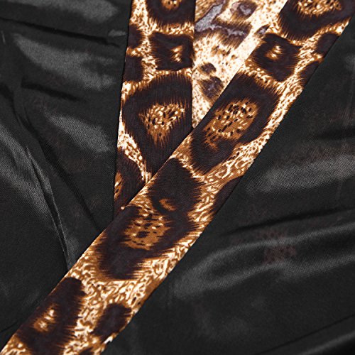 CHIC-CHIC Damen Morgenmantel Leopard Pyjama Herz Unterwäsche Chiffon Schlasfanzug Bademantel Negligee - 6