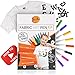 Produktbild 4 Teile Stoffstifte für Jungen und Mädchen 8 Permanent Textilmarker & Anleitung DVD Plus T-Shirt und aufbügelbare Buchstaben (A-Z)