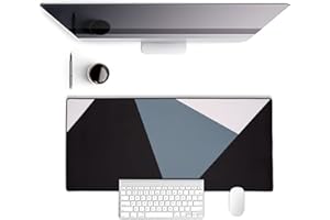 AINAK Podkładka na biurko XXL, podkładka pod mysz, podkładka pod klawiaturę, ładne akcesoria na biurko – poprawia precyzję i prędkość – zmywalna – wodoodporna (czarna)