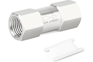 TAISHER 1pièces acier inoxydable 304 3/8"BSP femelle x 3/8"BSP femelle Clapet anti-retour, prévention des retours d'eau, clapet anti-retour unidirectionnel