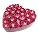24 Pcs Red Scented Bath Soap Rose Petal in Heart Box