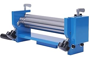 AANGEEBONE Máquina dobladora de chapa de 3 rodillos, dobladora manual, dobladora de tubos, dobladora de placas de metal de acero, para cortar, doblar, redondear y laminar chapas