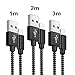 Price comparison product image [3-Pack] iPhone Cable 1m / 2m / 3m MaxTeck Lightning Cable - LIFETIME WARRANTY - USB iPhone Lightning Cord for iPhone 6S Plus 6 Plus 7 Plus 5 5S 5C SE, iPad Pro Air, iPad Mini 2 3 4, iPod - iOS10
