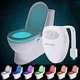 Suptempo WC luce notturna LED con sensore di movimento attivato USB ricaricabile impermeabile WC luce con 8 colori che cambia