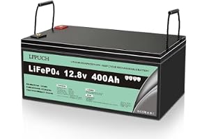 Leisure Batteri,12V(12,8V) 400AH litiumjärnfosfatbatteri, 5000 cyklers livslängd, inbyggt BMS, lämpligt för solenergisystem