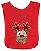 Christmas Reindeer Applique Personalise Bib. (White)