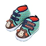 Itaar Cute Unisex Baby Toddler Infant Antiskid Cartoon Stars Soft-soled Tape Sneaker Shoes for Babies (12cm(6-12M), Green)