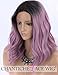 Produktbild Chantiche Short Bob Lace Front Wig Ombre Purple Synthetic Wigs with Black Roots to Ash Purple Wavy Wigs for Women Heat Resistant