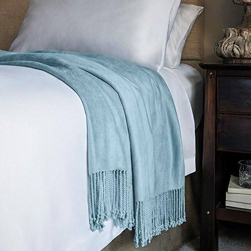 Bamboo Throw - 1 x Luxury 100% Brushed Bamboo Throw - 140cm x 200cm - Assorted Colours (China Blue)