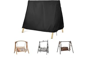 Yahbrra Hollywoodschaukel Abdeckung Strandkorb Schutzhülle Winterfest: for Gartenmöbelschutz UV Schutz Universal Triangular Schutzhülle Wasserfest Abdeckung (Schwarz, 216 * 140 * 170cm)