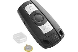 KingYH Guscio Chiave 3 Tasti con batteria LIR 2025 e Piccolo Contenitori di Plastica Guscio per Chiave Compatibile con Serie 1 3 5 6 X1 X5 E71 E72 E81 E82 E84 E87 E89 E88 E90 E91 E92 E93