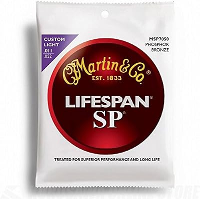 Martin SP Lifespan 92/8 Phosphor Jeu de cordes pour guitare folk Tirant custom light (.011 -.052)
