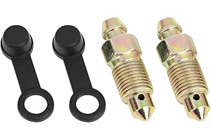 UNIFIZZ 2Pcs M10x1mm Bullone Banjo Automotive Spurgo Vite di Spurgo Del Cilindro Maestro Del Motociclo Vite di Scarico Con Copertura Polvere In Gomma Argento 1996-2023
