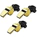 Produktbild Giveet Metallpfeife mit Lanyard, Edelstahl und langlebig, Extra laut Schiedsrichter Coach Whistles für Fußball, Basketball, Fußball, Schule, Rettungsschwimmer Emergency, Pack von 3 PCS (Gold)