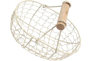 Angoily Cesta de Almacenamiento de Alambre de Huevos con Mango de Hierro de Huevos de Alambre de Almacenamiento de Frutas Contenedor de Verduras Soporte de Huevos para Cocina