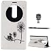 Produktbild LG G4c Schutzhülle Leder Hülle, Alfort 3 in 1 Flip Fashion Design Dual Use Falten Premium PU Leder Tasche Case Cover Flip Fenster Window Touch Screen für LG G4c ( LG G4 Mini ) 5.0" Smartphone Funktion Standfunktion Unterstützte Telefone mit Löwenzahn Paar ( Weiß ) + Netter Staub Stecker + Alfort Schwarz Stylus Pen