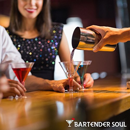 Professioneller Boston Cocktail Shaker Set (530 und 830ml), Elegant Doppelt gewichtet, Solide 0.7mm Dicke, Beständig Authentisch 18/8 304 Grad Edelstahl mit Doppel Jigger und Rezepte - 3