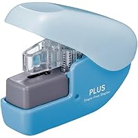 PLUS Japan Klammerloser Hefter MINI Blau, Heftleistung 3 Blatt, Heften ohne Klammern, Paper Clinch