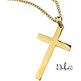 24K Gold Cross Necklace For Men Pendant Solid plated Clasp Women Thin for Charms Miami Cuban Link Diamond Cut