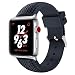 Produktbild MoKo Armband f¨¹r Apple Watch 42mm, Silikon Sportarmband Uhr Band Strap Erstatzband Uhrenarmband mit Connector Uhrenadapter f¨¹r iWatch 42mm series 3 / 2 / 1 (Nicht geeignet f¨¹r 38 mm), Mitternachtsblau