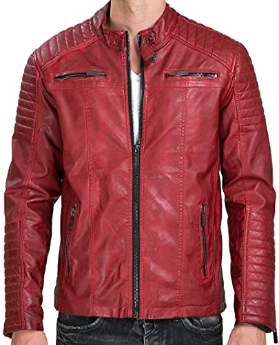 Red Bridge Jacke Herren Biker Kunst- Lederjacke R-41451W Redbridge (XXL, Rot) Red Bridge Jacke Herren Biker Kunst- Lederjacke R-41451W Redbridge (XXL, Rot)