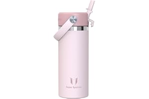 Sparrow SwivelSip Water Bottle Kids - 500 ml - Stainless Steel Water Bottle with Wide Opening - Leak Proof, BPA Free Metal Bottle - Ideal Thermos Bottle for Sports, Cycling, Fitness, Outdoor